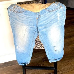 XS indigo blue maternity capris